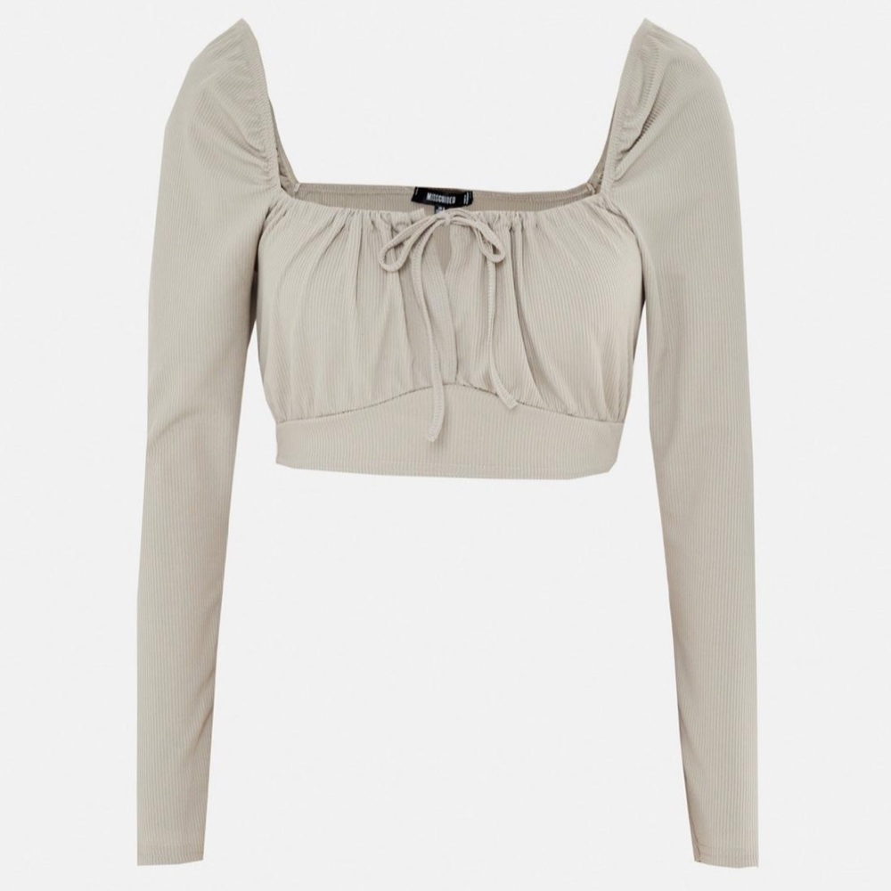missguided sage green crop top 4